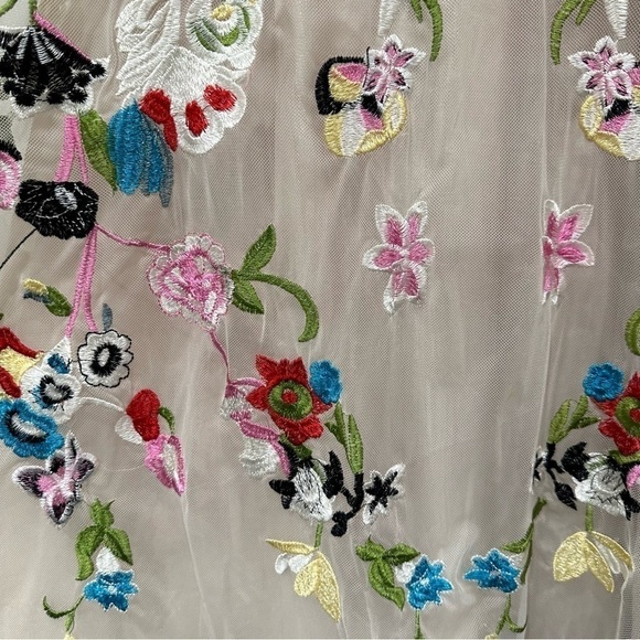 Embroidery Flowers Boho Silk Dress - Picture 9 of 16